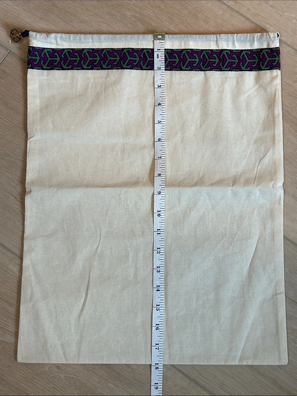 Set of 2 New Tory Burch Cream Canvas Dust Bag - 12”x15 and 14”x18
